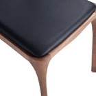 Manhattan Comfort Moderno 17.72" Modern Leatherette Upholstered Dining Chair - Walnut and Black - Set of 4-Unique Open Back for Design, Comfort and Breathability