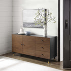 Modway Nexus 59" Storage Cabinet Sideboard - Black Walnut-Metal Tubular Legs