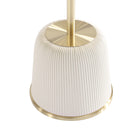 Manhattan Comfort Anderson 15.75" Modern Leatherette Upholstered End Table - Cream - Set of 2-Features Modern Round Gold Base