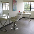 Plata Import Mac Desk Office Desk Writing Desk Wood Veneer With Stainless Steel Legs - White-MDF and wood veneer with stainless steel legs