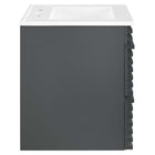 Modway Render 24" Wall-Mount Bathroom Vanity - Grey/White-Full-Extension Drawers