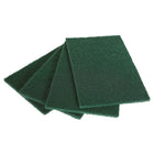 Globe Commercial Heavy Duty Scouring Pad - 6" x 9" - Green-Long lasting