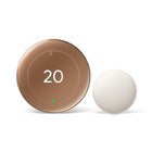 Google Nest Learning Thermostat (4th gen) with Nest Temperature Sensor (2nd gen) - Polished Gold-System Health Monitor looks out for your heating and cooling system, helps catch many issues early and can send an alert if something needs attention