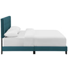Modway Amira Performance Velvet Queen Bed - Sea Blue-Wood Frame / LVL Slats / MDF Headboard