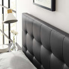 Modway Lily Upholstered Vinyl King Headboard - Black-Deep tufting with stylish trim