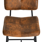 Homy Casa 26" Industrial Counter Bar Stools Vintage Suede Fabric with Black Metal Frame - 4 Pack-Compact Dimensions: Overall height of 38.5", width of 17.7", and depth of 20.2" for space-saving functionality.