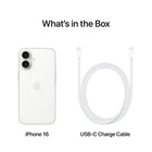 Apple iPhone 16 6.1" - 512 GB - White - Bell and Virgin Plus-Satellite Connectivity: If you don't have cell service or Wi-Fi, iPhone can connect to a satellite so you can send and receive messages and Tapbacks. In a severe car crash, iPhone can connect to emergency services when you can't