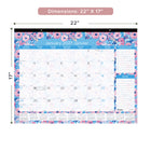 Blueline 2027 12-Month Colourful Monthly Desk Pad Calendar - 22" x 17" - Floral - Bilingual-Colourful Floral design