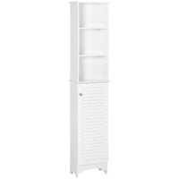 HOMCOM Tall Bathroom Cabinet with Adjustable Shelves - White-Constructed of P2 grade MDF for long-term use