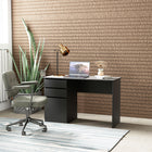 HOMCOM 47.25" Modern Computer Desk - Black-Spacious room under the study desk allows you to stretch your legs comfortably