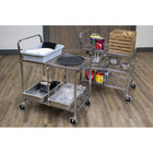 Luxor Collapsible Steel Wire 3-Shelf Cart - Silver-Single-grab handle for safe transport