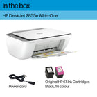 HP DeskJet 2855e Wireless All-in-One Colour Inkjet Printer, Scanner, Copier with 3 months of free ink-Compact design made to fit any home
