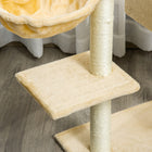 PawHut 39" Deluxe Cat Tree Activity Centre - Deep Cream-Maximum Weight Capacity: 22lbs 