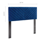 Modway Alyson Angular Channel Tufted Performance Velvet Full/Queen Headboard - Navy-Striped Chevron Tufting