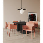 Manhattan Comfort Paris 21.65" Modern Leatherette Upholstered Dining Armchair - Clay-Frame Made of Durable Metal
