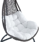 Modway Abate Wicker Rattan Outdoor Patio Swing Chair - Grey White-Assembly Required