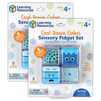 Learning Resources-2 Cool Down Cubes Sensory Fidget Set - 2 Sets-Four Ways to Fidget: Discover this fidget toy's four calming fidget actions—squeeze the foam, spin the spinner, solve the maze, and sift the falling beads!