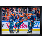 2025 Oilers Celebration 2025 Playoffs - Framed Canvas - 31" x 22"-Premium canvas print with gallery-wrapped edges