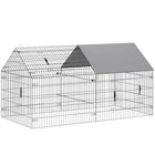 PawHut Large Metal Chicken Run with Water-Resistant Cover-Provides nearly 23.7 sq ft (2.2 ㎡) of open space for happy, active poultry
