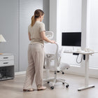 Vinsetto Mesh Office Chair with Headrest and 4D Lumbar Support - White-The mesh fabric is breathable and soft
