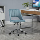 Vinsetto Armless Swivel Computer Desk Chair - Sky Blue-Soft and chic velvet-touch fabric