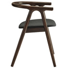 Modway Henry Vegan Leather and Wood Dining Chair - Black-Fully Assembled