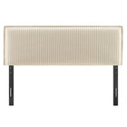 Modway Camille Striped Linen Blend Queen Size Headboard - Oatmeal Stripe-Flanged Border