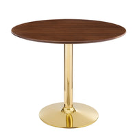 Modway Verne 35" Dining Table - Gold Walnut-Modern Dining Table