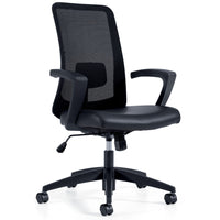 Offices to Go Adapt High Back Synchro-Tilter Office Chair with Fixed Loop Arms - Black-Synchro-tilter chair