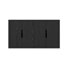 Manhattan Comfort Rivington 60" Modern 4-Door Sideboard - Black-Modern Sideboard and Buffet Stand for Dining Room and Living Room Use