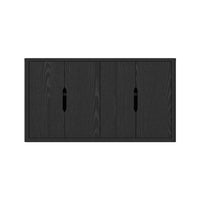 Manhattan Comfort Rivington 60" Modern 4-Door Sideboard - Black-Modern Sideboard and Buffet Stand for Dining Room and Living Room Use