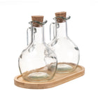 Splash 2 Piece Glass Oil & Vinegar Set with Tray-Multicolour