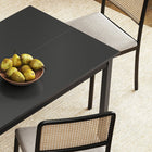 HOMCOM Farmhouse Kitchen Table with Wood Frame for Dining Room - Black-Colour: Black