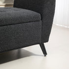 HOMCOM Upholstered Storage Bench with Armrests - Black-Colour: Black
