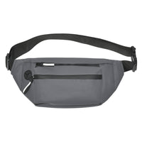Nicci Waist Bag with Front Zipper Pocket - Grey-Main Zipper Compartment