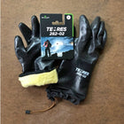 TEMRES Thermal Insulated Polyurethane Coated Rough Grip Glove - Insulated Acrylic Extended Cuff Draw Cord - Black - XXLarge-Remains flexible down to -50 degrees Celsius