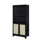 Manhattan Comfort Sheridan 31.49" Mid-Century Modern Bookcase Cabinet - Black-17.71" L x 31.49" W x 70.86" H