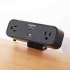Kopplen Desk Clamp-Mounted Power Strip with PD 65W USB-C 18W USB-A - Black-Effortless Installation: Kopplen’s power strip is designed for easy, drill-free mounting. Simply attach the clamp to your desk and secure it with a twist of the button. The detachable clamp makes the power strip both portable for travel and suitable for wall mounting, providing flexibility for various settings