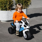 Aosom 6V Kids Motorcycle with Headlights - Blue-Operated via foot pedal and steering handles 