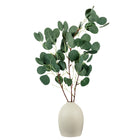 Gry Mattr Vase with Artificial Eucalyptus - 10" H-Measures approximately 10" in total height (vase + stems)