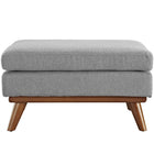 Modway Engage Upholstered Fabric Ottoman - Expectation Grey-Splayed Wood Legs