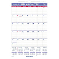 AT-A-GLANCE 2027 Monthly Wall Calendar - 22-3/4" H x 15-1/2" W - Bilingual-Page size: 22-3/4" H x 15-1/2" W