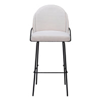 Zuo Jambi Barstool - Ivory - Set of 2-Shearling style fabric