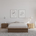 Nexera Malibu Bed Frame - Full Size - Brown Oak-Functional Bedsides: Extra-wide bedsides for style and convenience, serving as book or device surfaces
