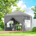 Outsunny 10' ft W x 10 ft L Outdoor Pop Up Party Tent with Carrying Bag - Light Grey-A piece instant frame sets up in seconds, simply expand to open
