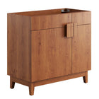 Modway Miles 36" Bathroom Vanity Cabinet - Walnut-Particleboard & Melamine Laminate