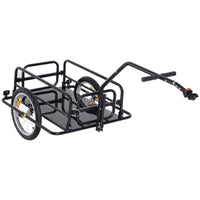 Aosom Folding Bicycle Cargo Trailer with Hitch - Black-Durable steel frame construction holding weight up to 88lb