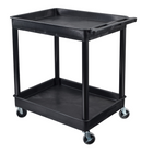 Luxor TC Series 2 Shelves Large Tub Cart, Black-Weight capacity: 100 lbs. per shelf and will hold 400 lbs. of evenly distributed weight