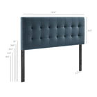 Modway Lily Stain-Resistant Performance Velvet Queen Size Headboard - Cadet Blue-Queen Size Headboard