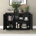 Hudson&Canal Alston 48"W Buffet Table - Black Grain-Features easy assembly